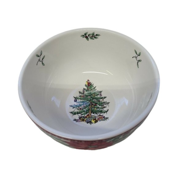 Spode Christmas Serving Replacement 6"X 3.5" Poinsettia Bowl 2007 Nice - Picture 2 of 4